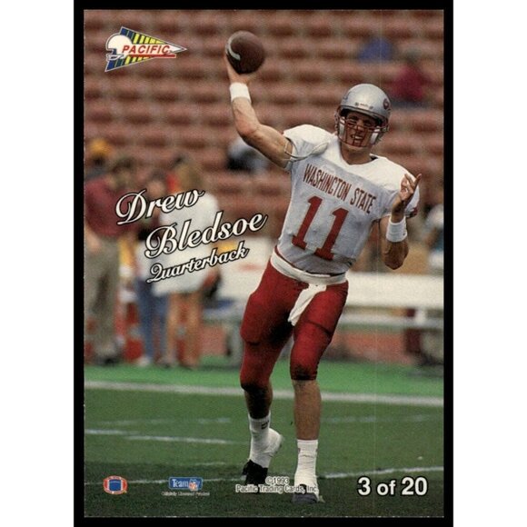 1993 Pacific #3 Drew Bledsoe Silver Prism (RC) Patriots Cowboys Bills - Picture 2 of 2